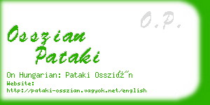 osszian pataki business card